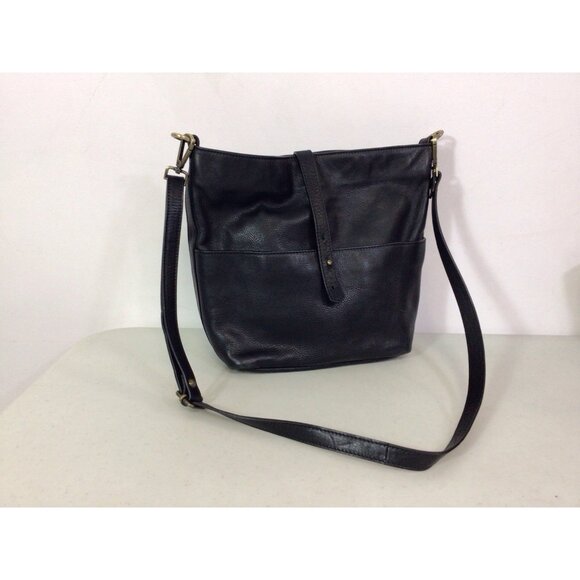 Garnet Hill Leather Purse Hobo Bag Made in Italy - Picture 6 of 10